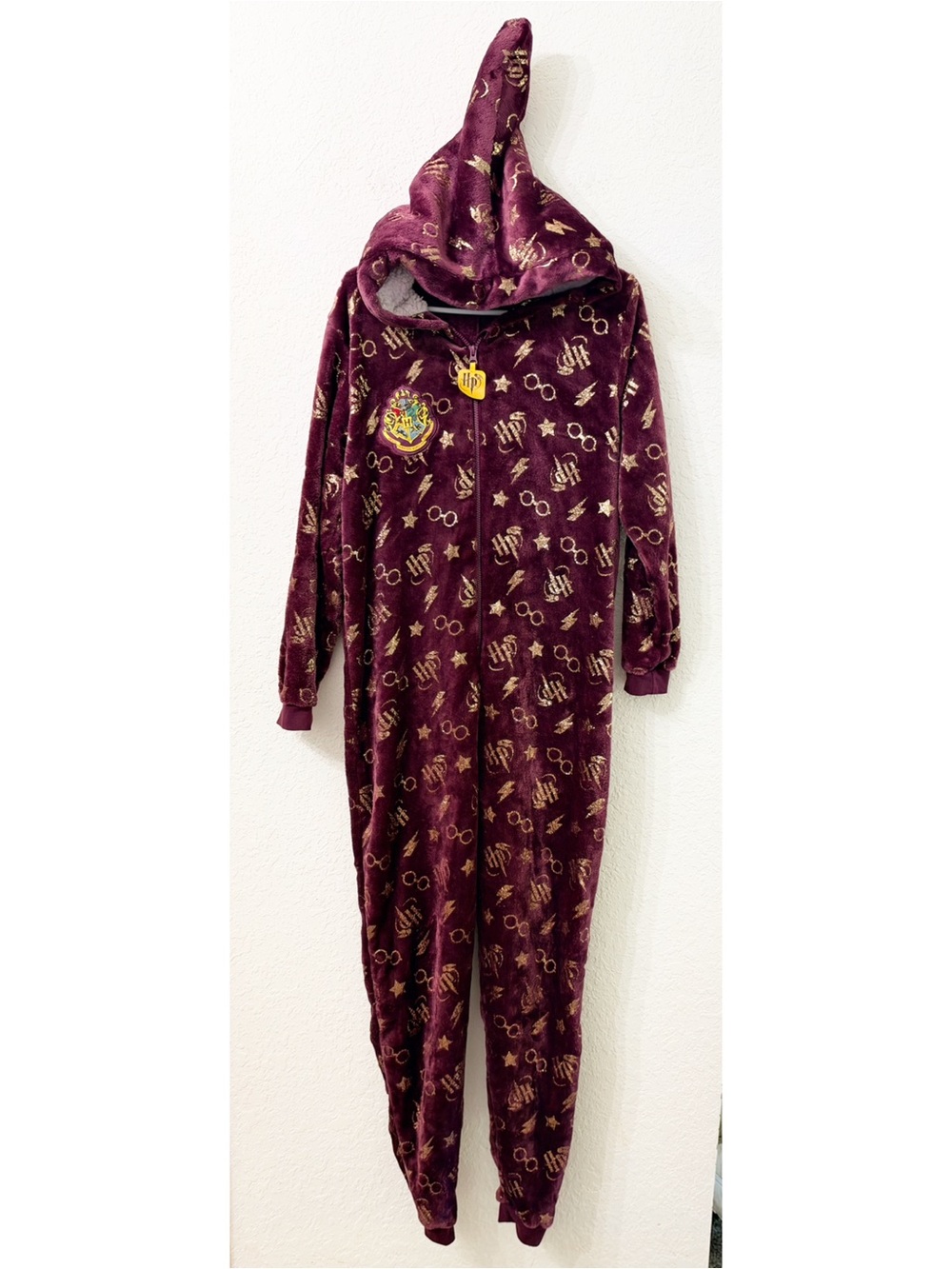 Harry Potter Women's Gryffindor Fleece Pointed Hood Onesie  - S